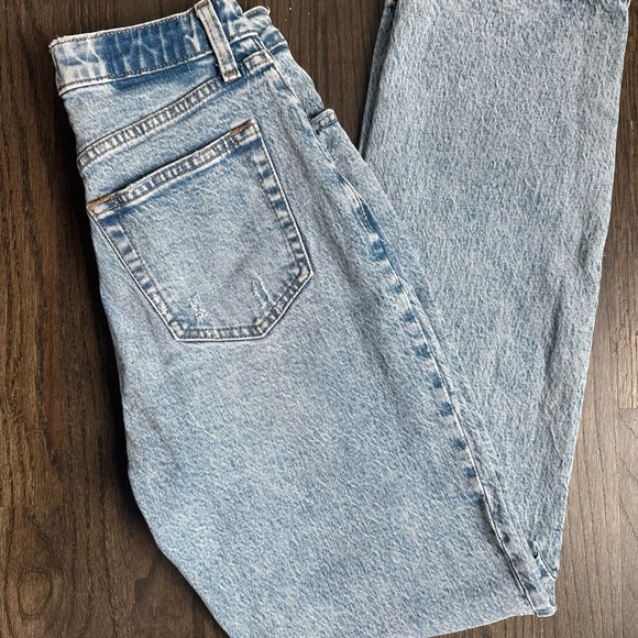 Abercrombie & Fitch The Dad High Rise Jeans Curve Love Light Wash Blue, 25 Long - Picture 3 of 4
